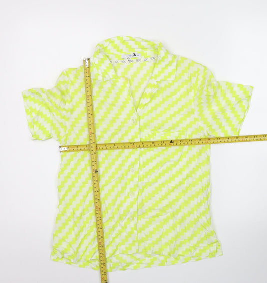 Womens UK Size XS EDC Yellow Basic Button-Up