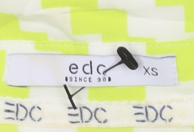 Womens UK Size XS EDC Yellow Basic Button-Up