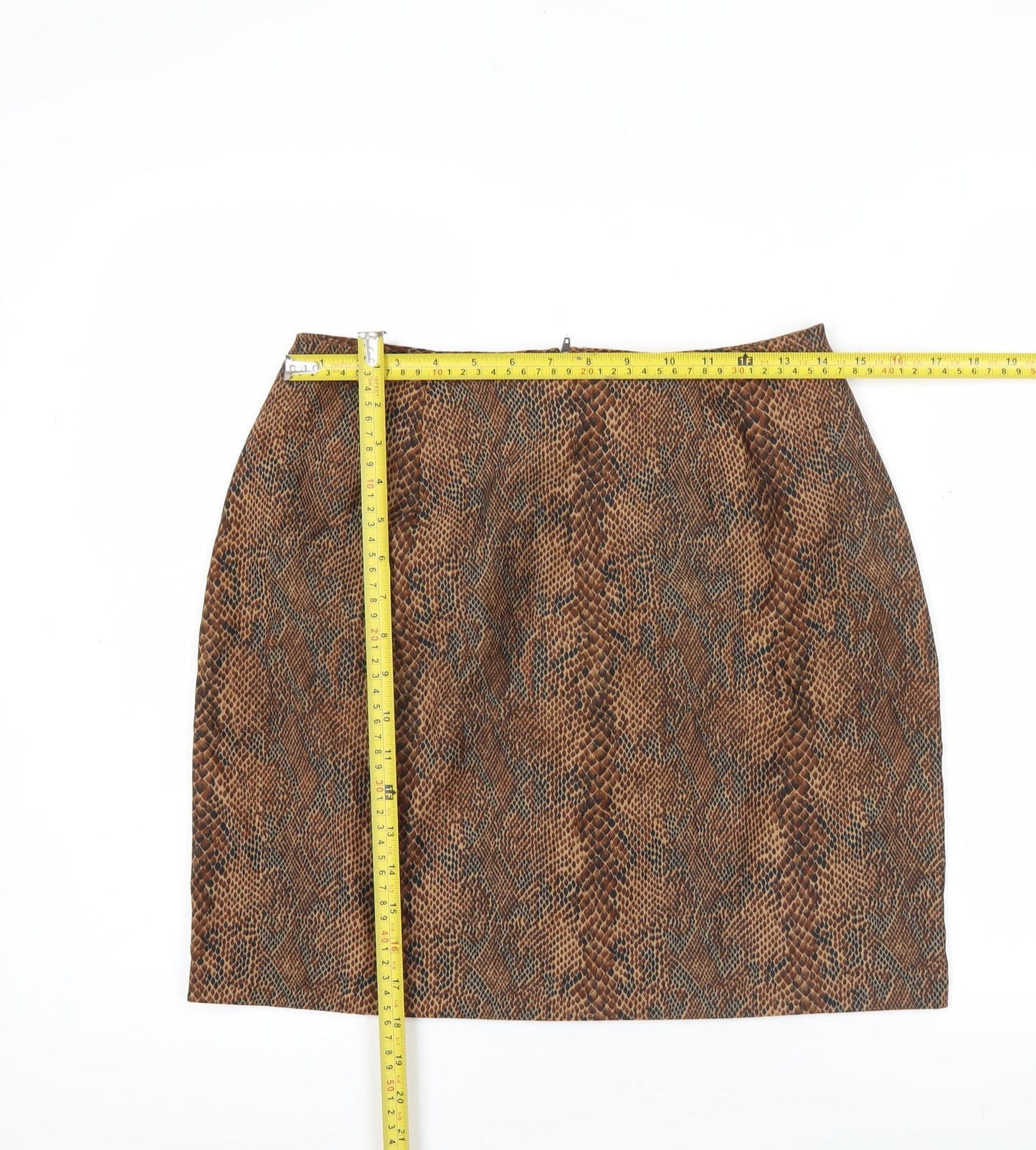 Briggs Petite Women's Brown Animal Print Pencil Skirt Size 10