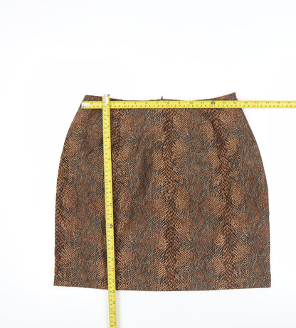 Briggs Petite Women's Brown Animal Print Pencil Skirt Size 10