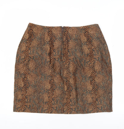 Briggs Petite Women's Brown Animal Print Pencil Skirt Size 10