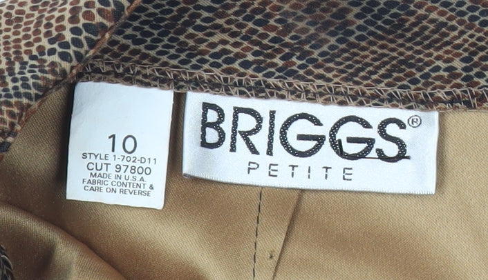 Briggs Petite Women's Brown Animal Print Pencil Skirt Size 10