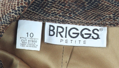 Briggs Petite Women's Brown Animal Print Pencil Skirt Size 10