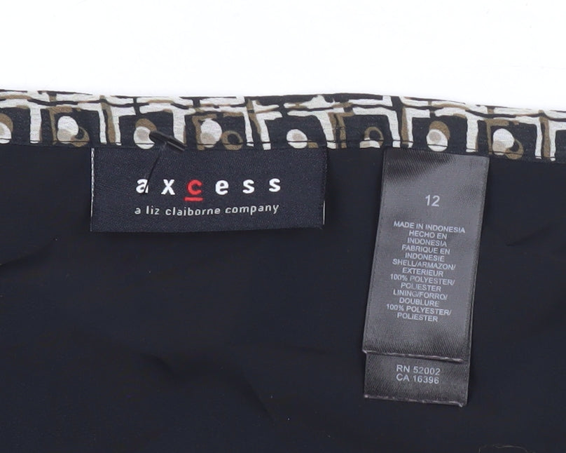 Axcess Liz Claiborne Women’s Black Size 12 Flare Knee Skirt Polyester