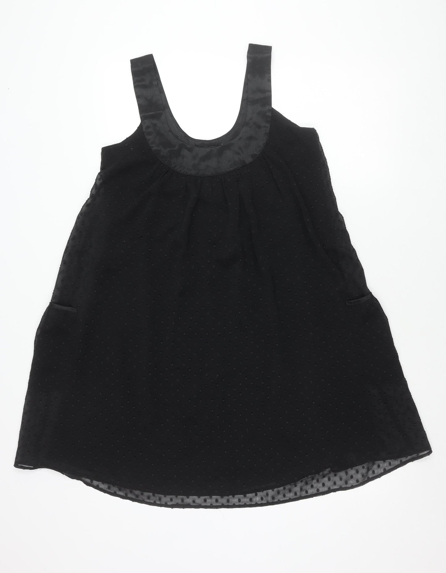 Miss Selfridge Womens Black Size 8 Halter Chiffon Blouse