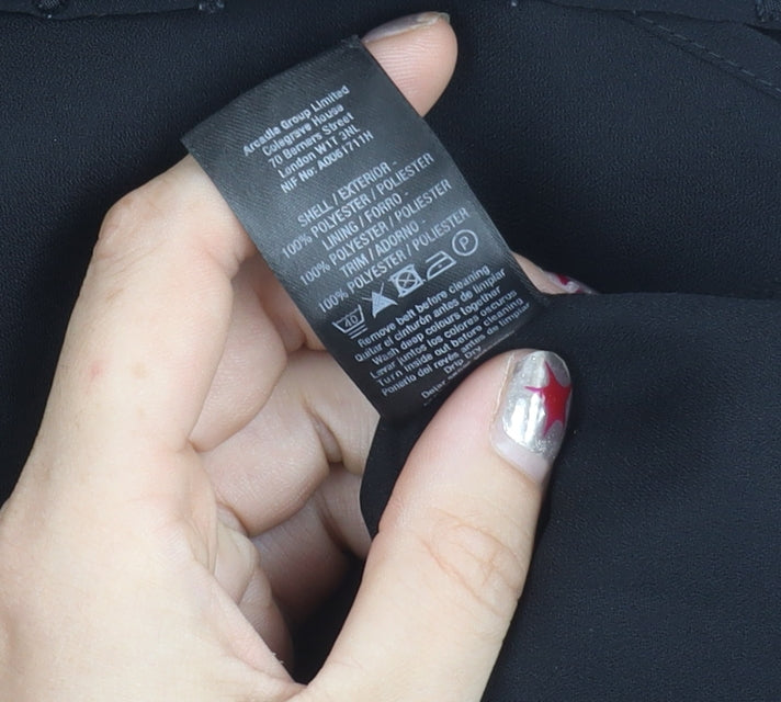 Miss Selfridge Womens Black Size 8 Halter Chiffon Blouse