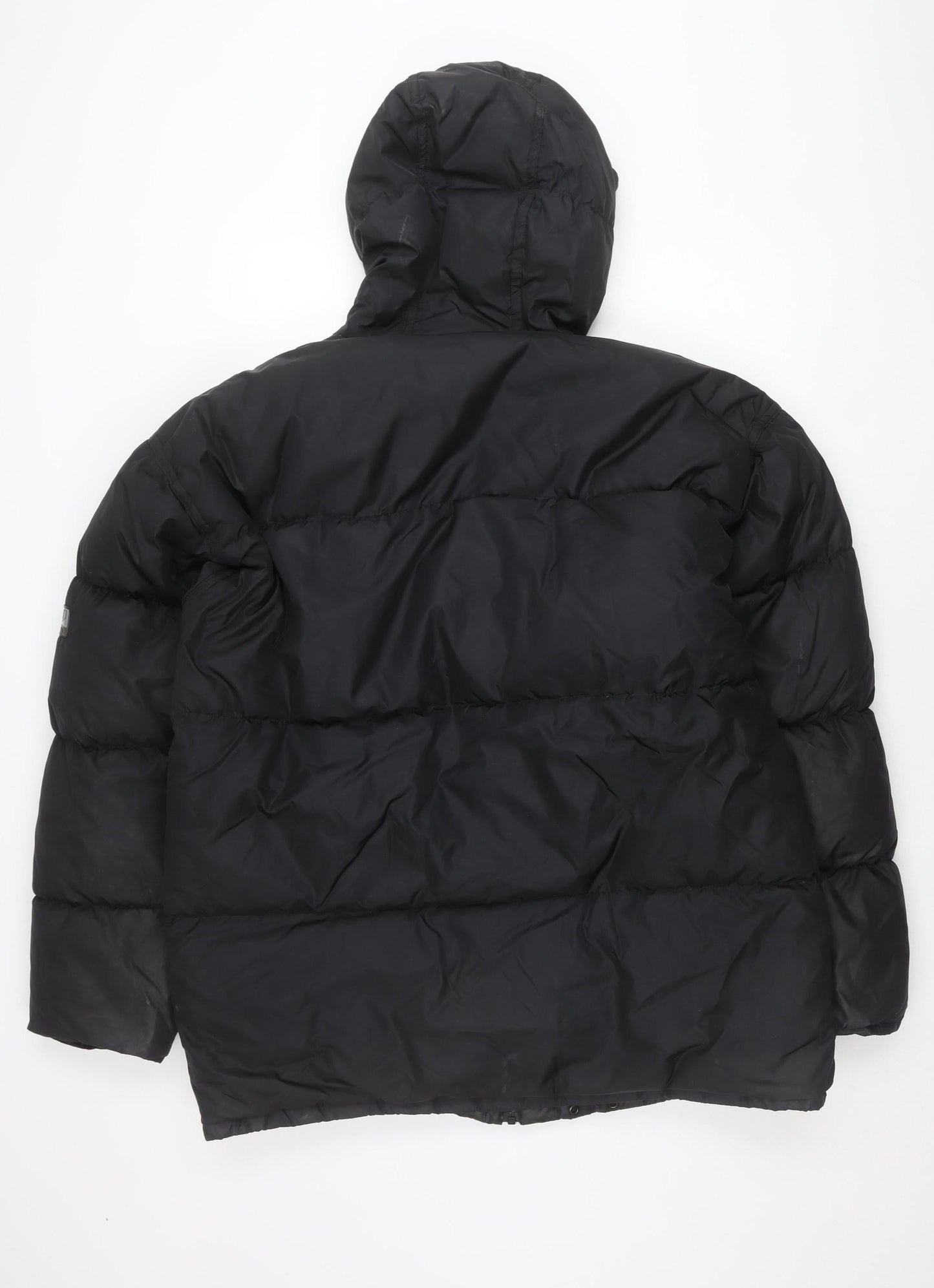 4 You Mens Black XL Winter Puffer Jacket Hooded Nylon Down