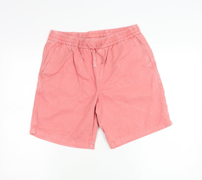 John Lewis Men’s Pink Chino Shorts Size S Elastic Waist Summer