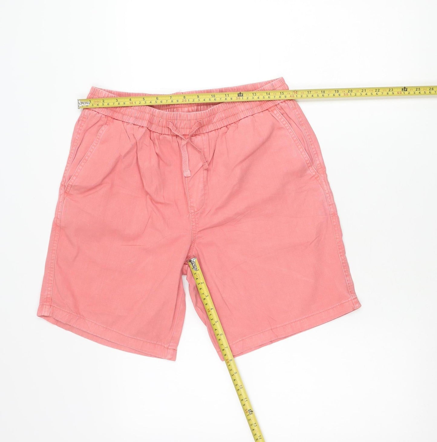 John Lewis Men’s Pink Chino Shorts Size S Elastic Waist Summer