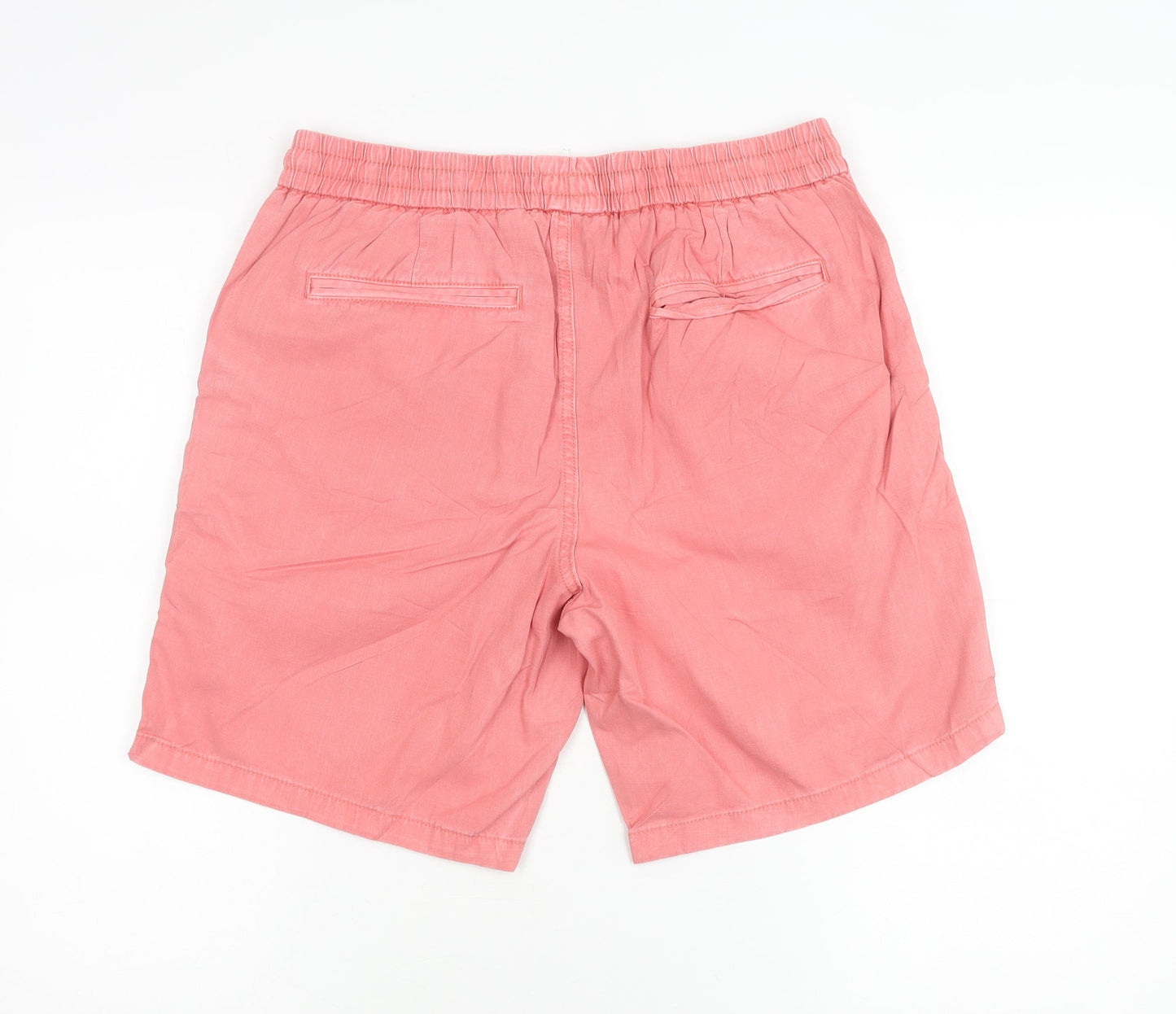 John Lewis Men’s Pink Chino Shorts Size S Elastic Waist Summer