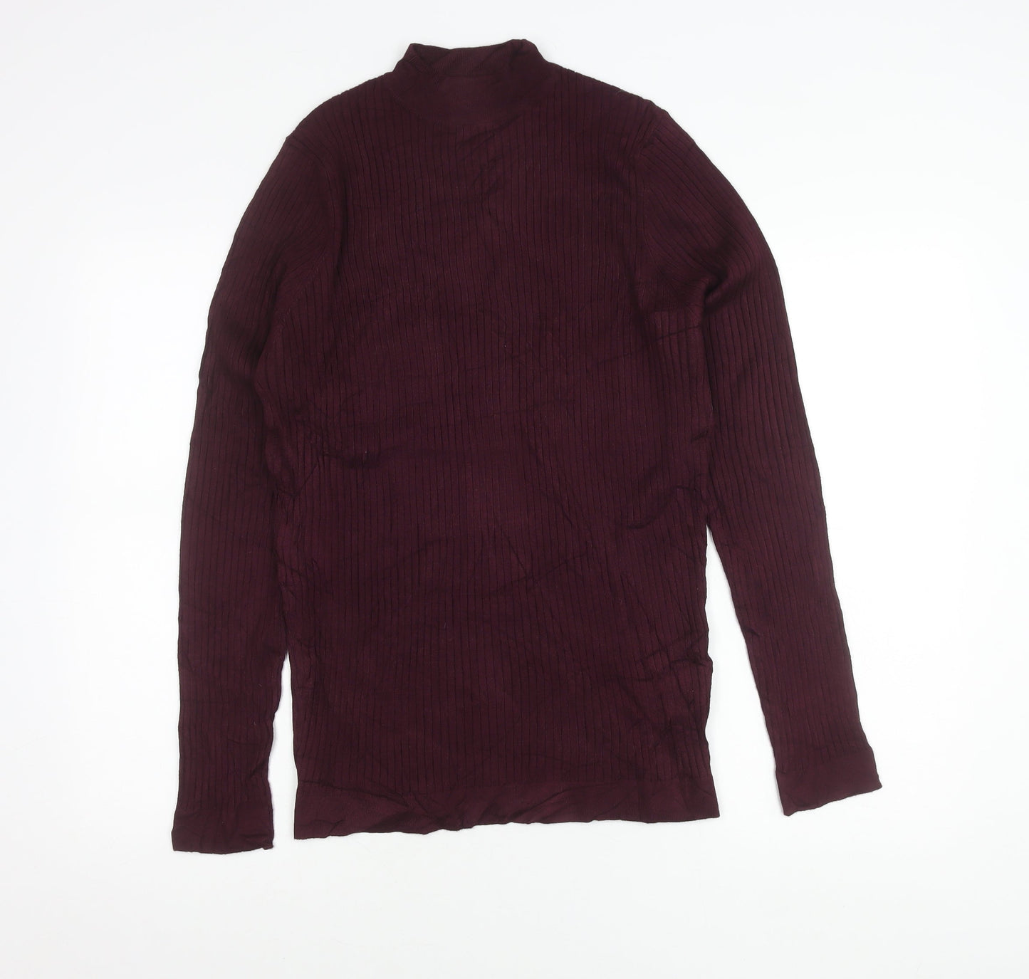 Zara Men’s Purple Mock Neck Slim Fit Pullover Jumper M