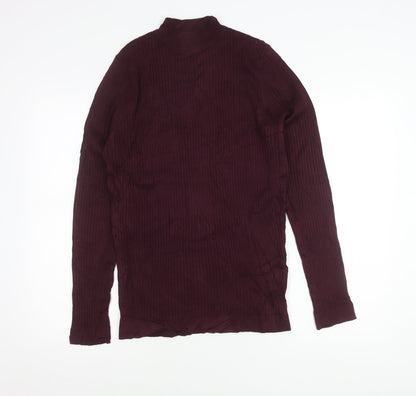 Zara Men’s Purple Mock Neck Slim Fit Pullover Jumper M