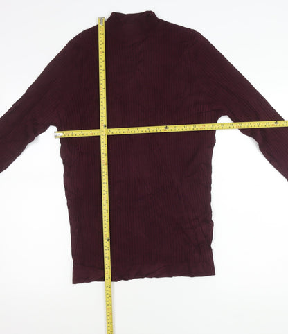 Zara Men’s Purple Mock Neck Slim Fit Pullover Jumper M