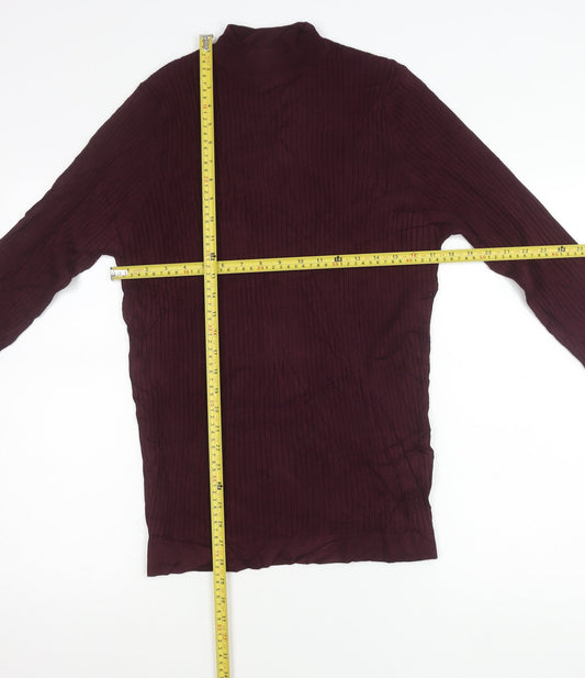 Zara Men’s Purple Mock Neck Slim Fit Pullover Jumper M