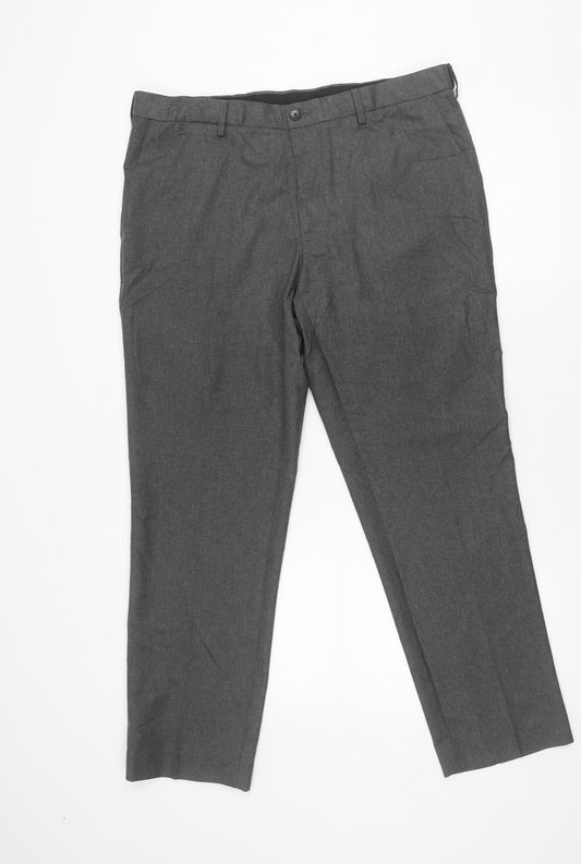 Marks and Spencer Men's Grey Slim Fit Dress Trousers 36W 29L