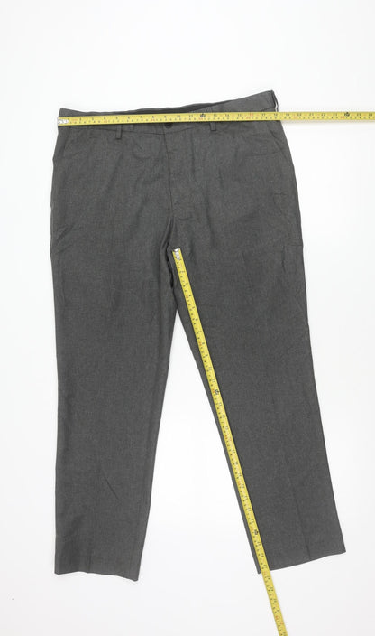 Marks and Spencer Men's Grey Slim Fit Dress Trousers 36W 29L
