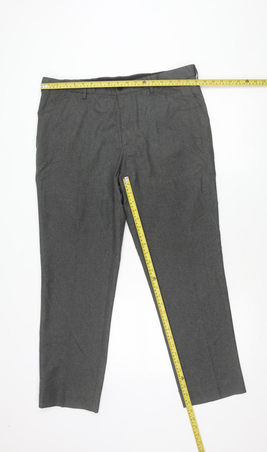 Marks and Spencer Men's Grey Slim Fit Dress Trousers 36W 29L