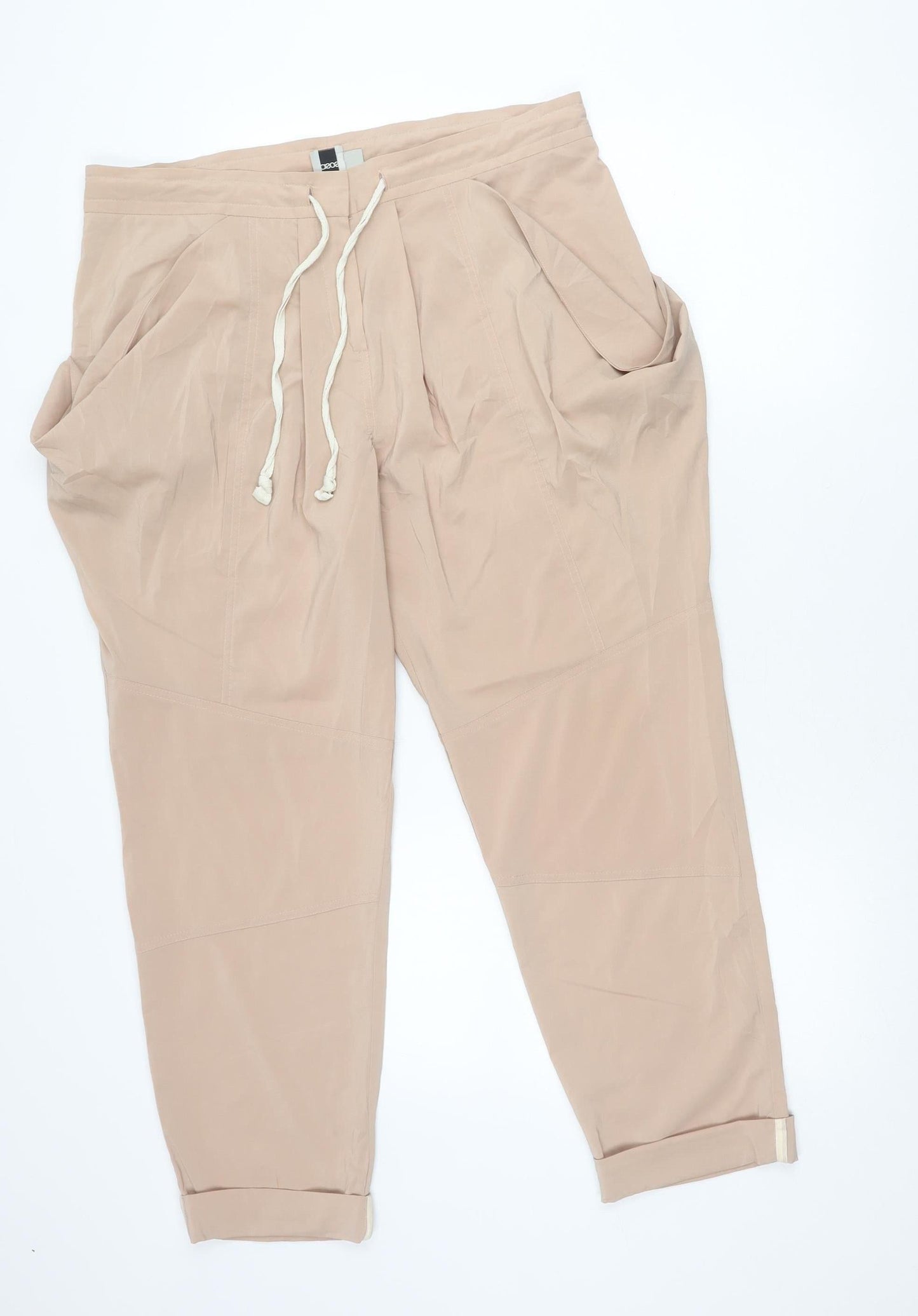 Womens UK Size 14 ASOS Regular Fit Jogger Beige Trousers