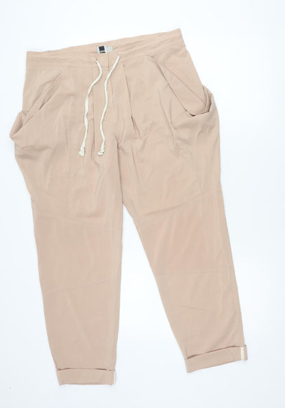 Womens UK Size 14 ASOS Regular Fit Jogger Beige Trousers