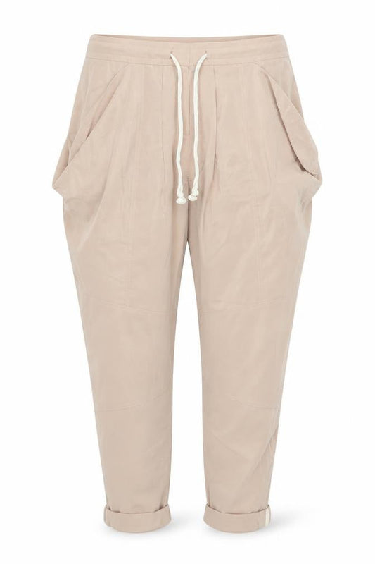 Front view of ASOS Women’s Beige Jogger Trousers, size UK 14, Polyester Elastane