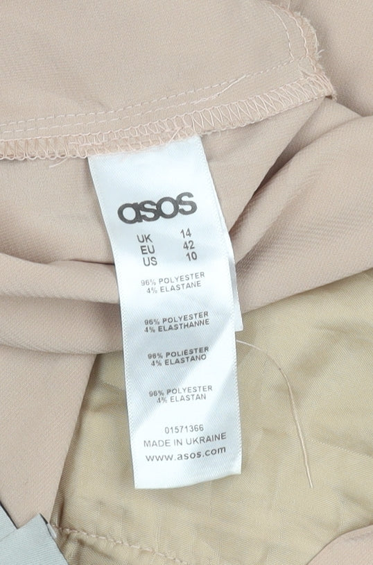 Womens UK Size 14 ASOS Regular Fit Jogger Beige Trousers