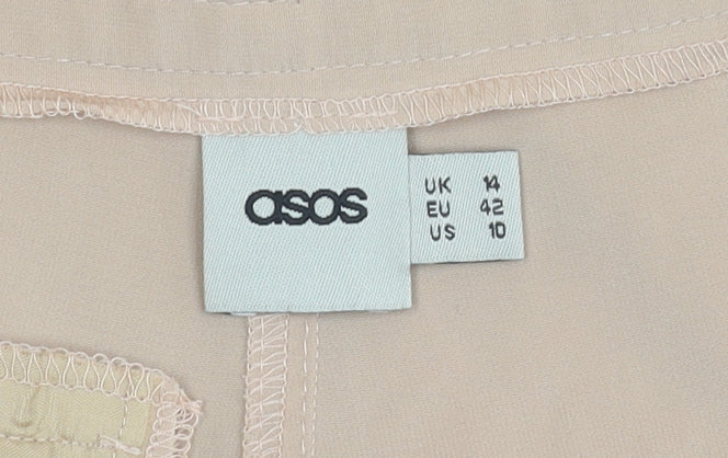 Womens UK Size 14 ASOS Regular Fit Jogger Beige Trousers