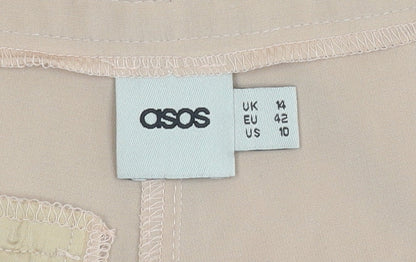 Womens UK Size 14 ASOS Regular Fit Jogger Beige Trousers
