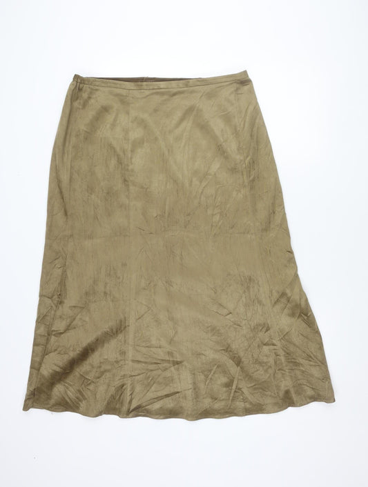 Jacques Vert Women’s Beige Midi A-Line Skirt Size 16 Asymmetric