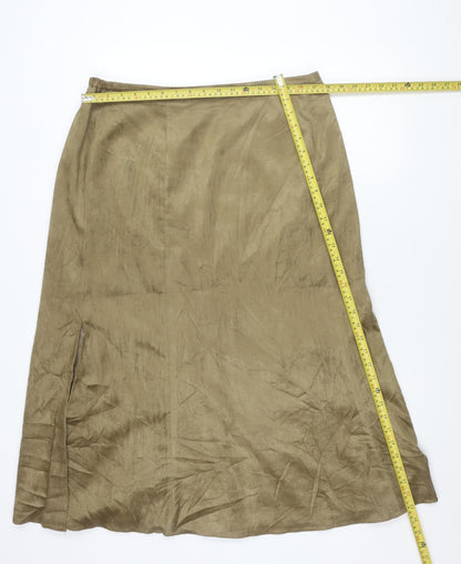 Jacques Vert Women’s Beige Midi A-Line Skirt Size 16 Asymmetric