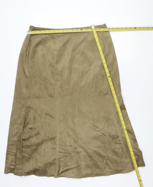 Jacques Vert Women’s Beige Midi A-Line Skirt Size 16 Asymmetric