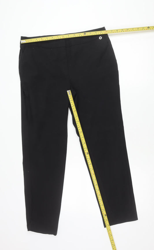 Massimo Dutti Womens Black Slim Dress Pants Trousers Size 16