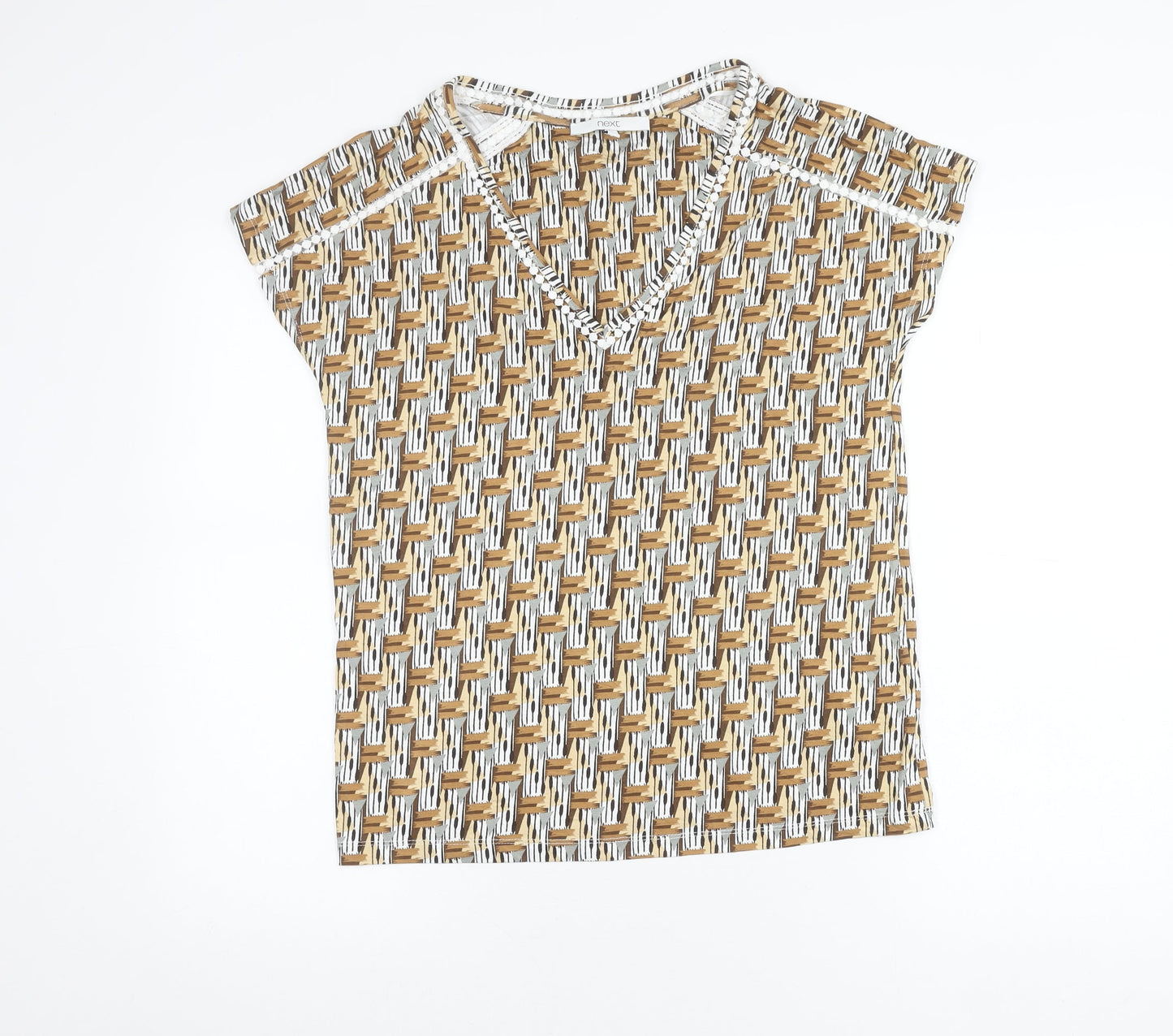Womens UK Size 6 NEXT Brown Basic T-Shirt