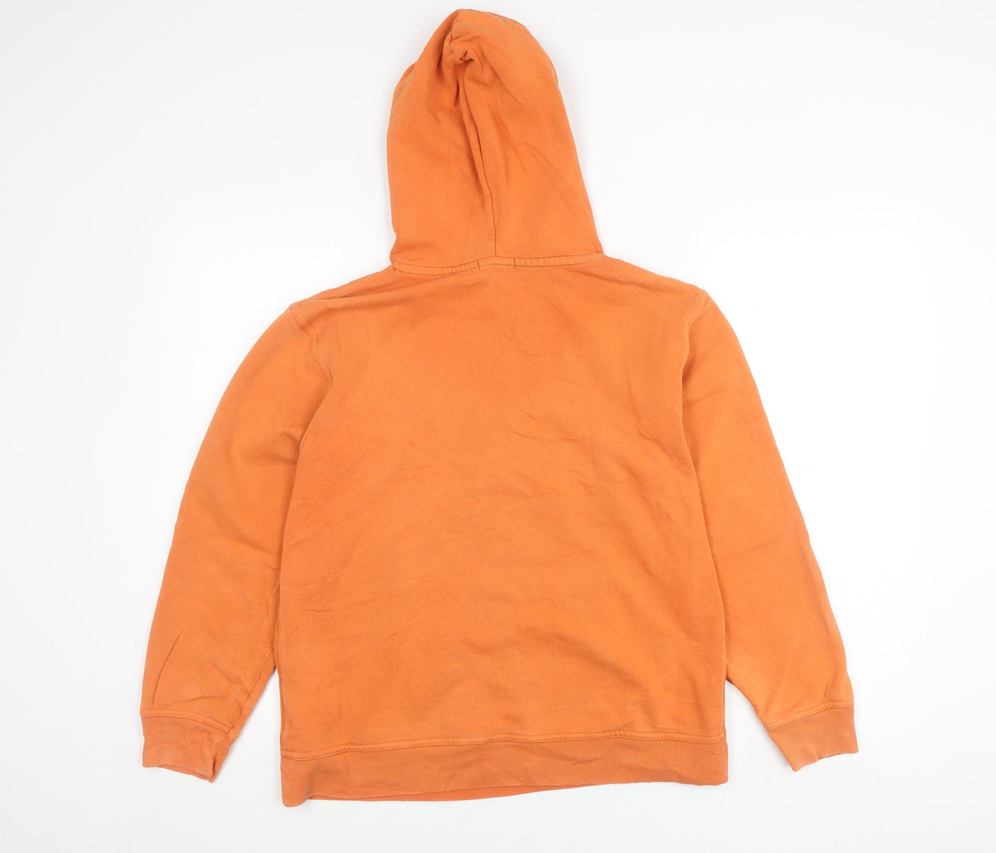 GAP Boys Orange Pullover Hoodie 13 Years Logo Fleece Cotton Blend