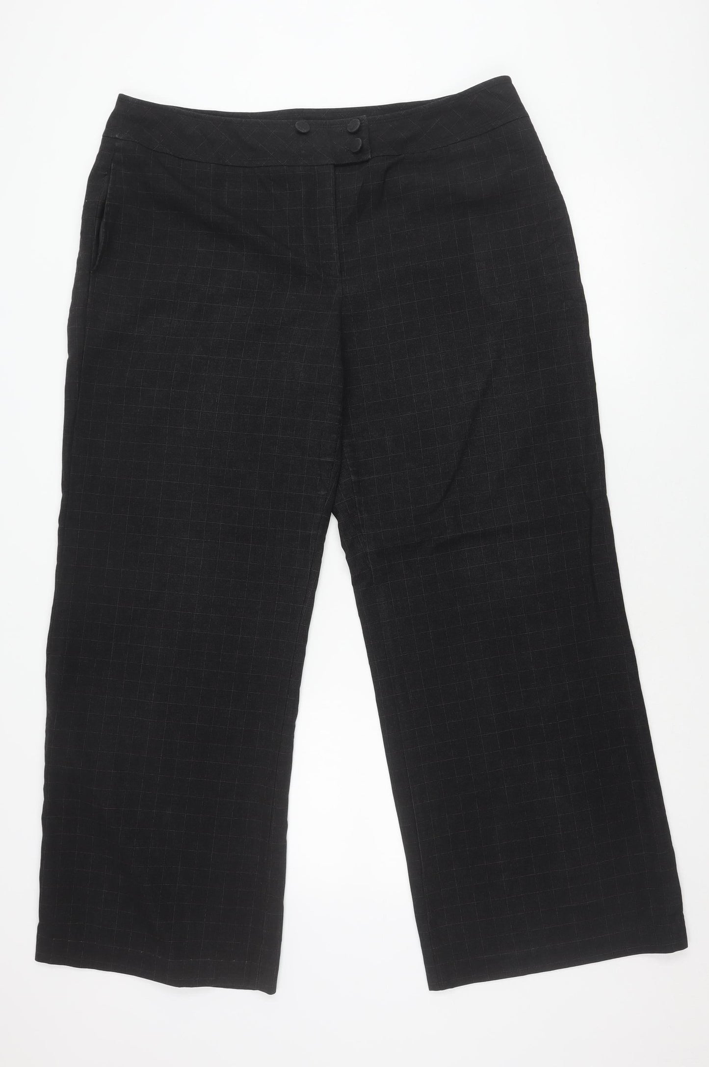 Next Men’s Black Check Dress Pants Size 18R Formal Trousers