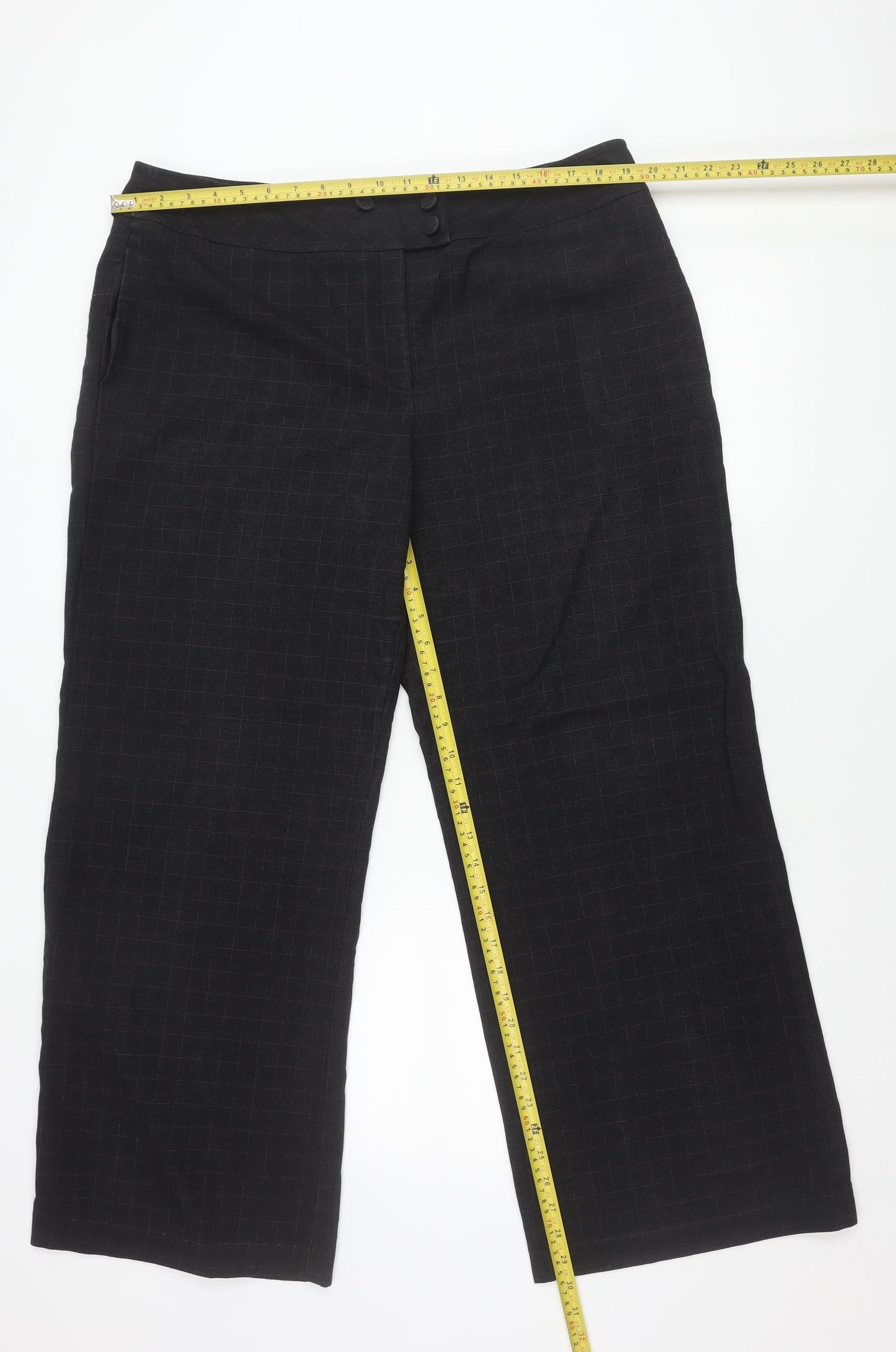 Next Men’s Black Check Dress Pants Size 18R Formal Trousers