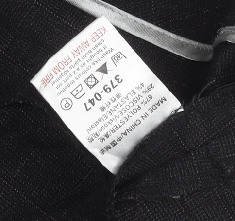 Next Men’s Black Check Dress Pants Size 18R Formal Trousers