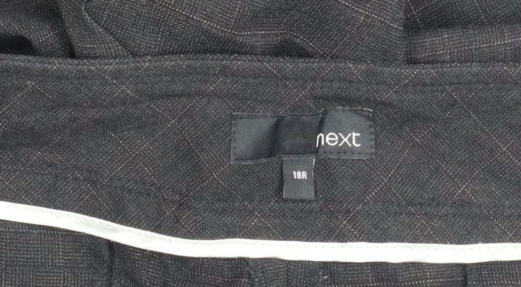 Next Men’s Black Check Dress Pants Size 18R Formal Trousers