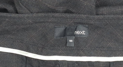 Next Men’s Black Check Dress Pants Size 18R Formal Trousers