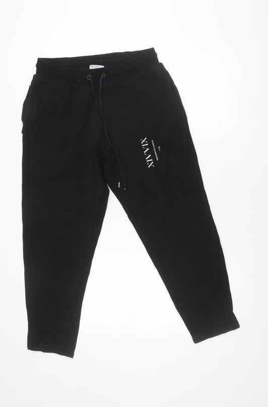 Womens UK Size S ASOS DESIGN Regular Fit Jogger Black Trousers