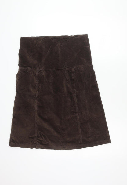 Funmum Women Brown L Maternity Knee Length Pencil Skirt Cotton Blend