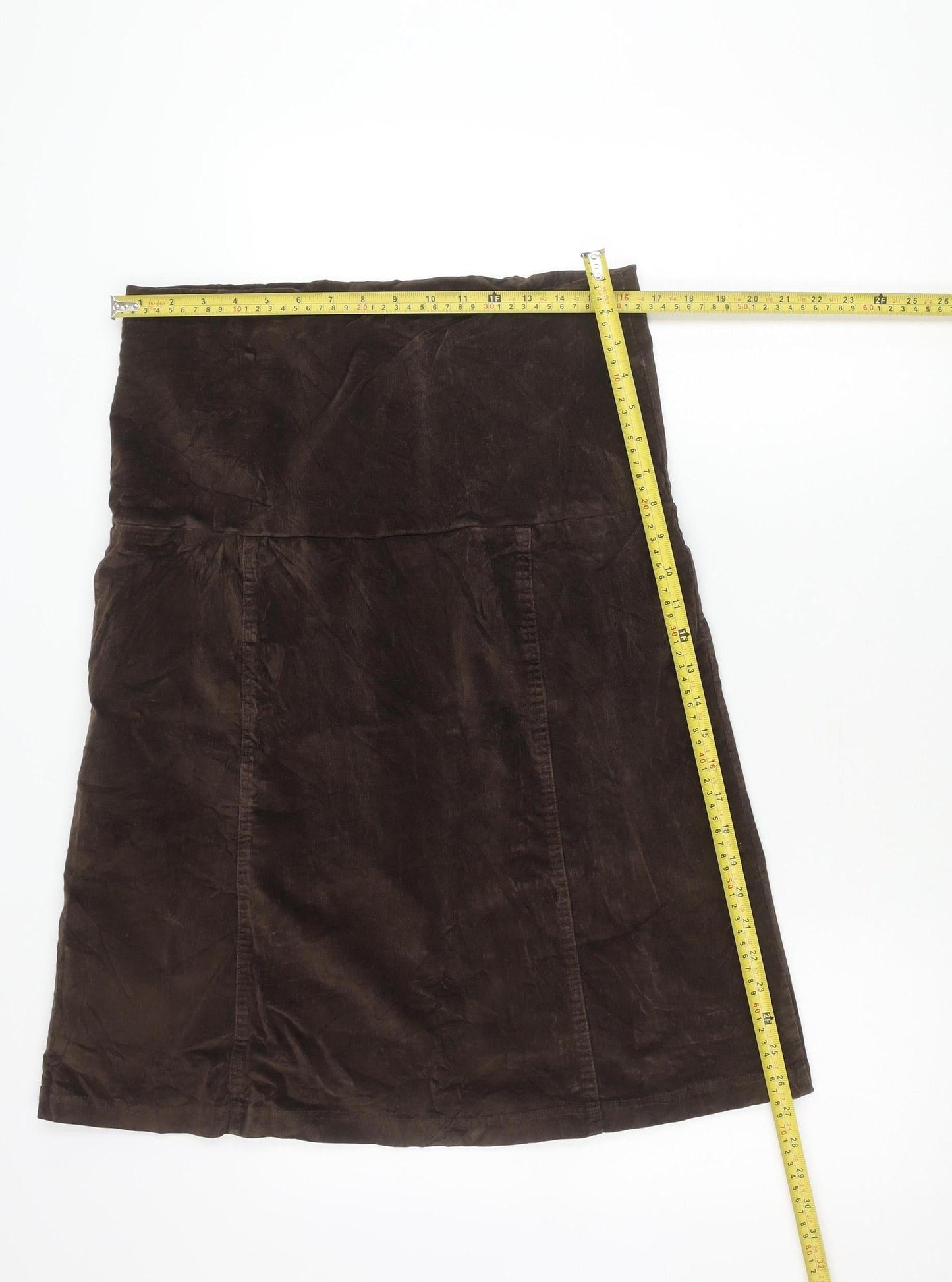 Funmum Women Brown L Maternity Knee Length Pencil Skirt Cotton Blend