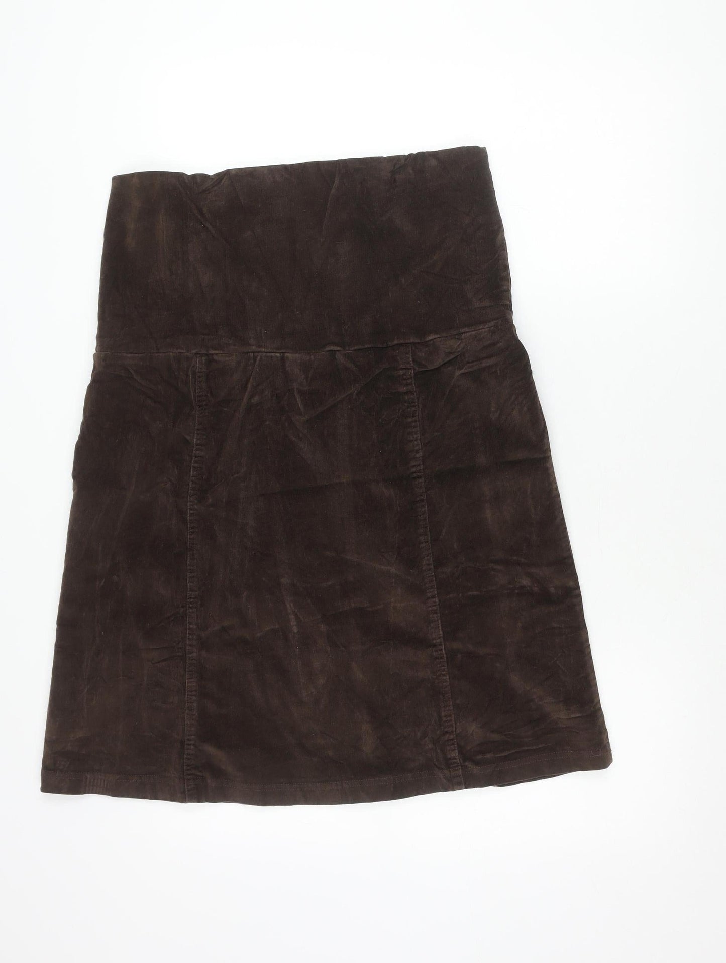 Funmum Women Brown L Maternity Knee Length Pencil Skirt Cotton Blend