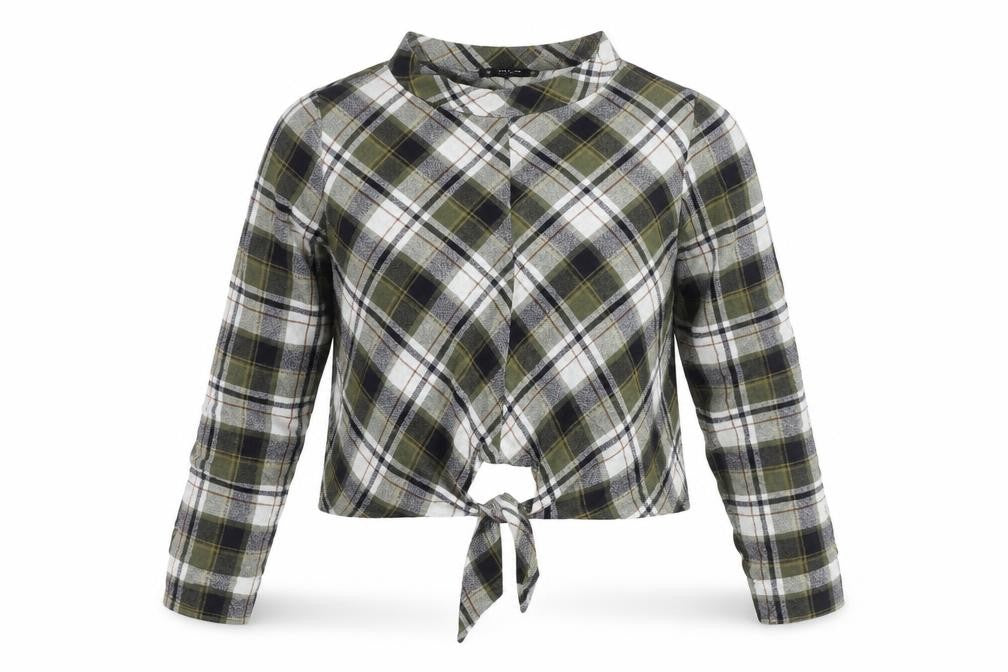 Womens UK Size XL Zara Multicoloured Cropped Button-Up