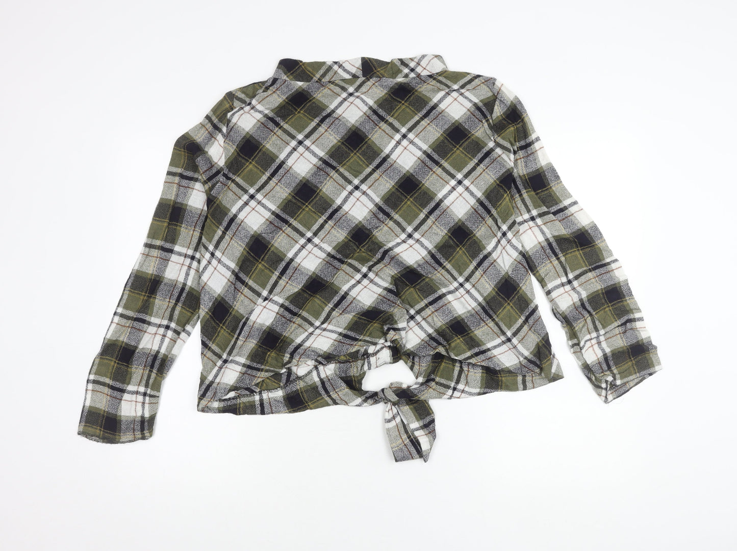Womens UK Size XL Zara Multicoloured Cropped Button-Up