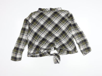 Womens UK Size XL Zara Multicoloured Cropped Button-Up