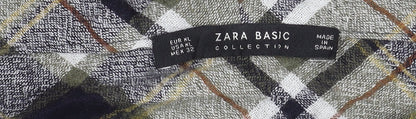 Womens UK Size XL Zara Multicoloured Cropped Button-Up