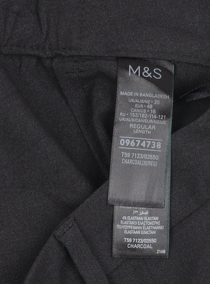 Marks and Spencer Mens Charcoal Grey Regular Fit Dress Pants Size 20