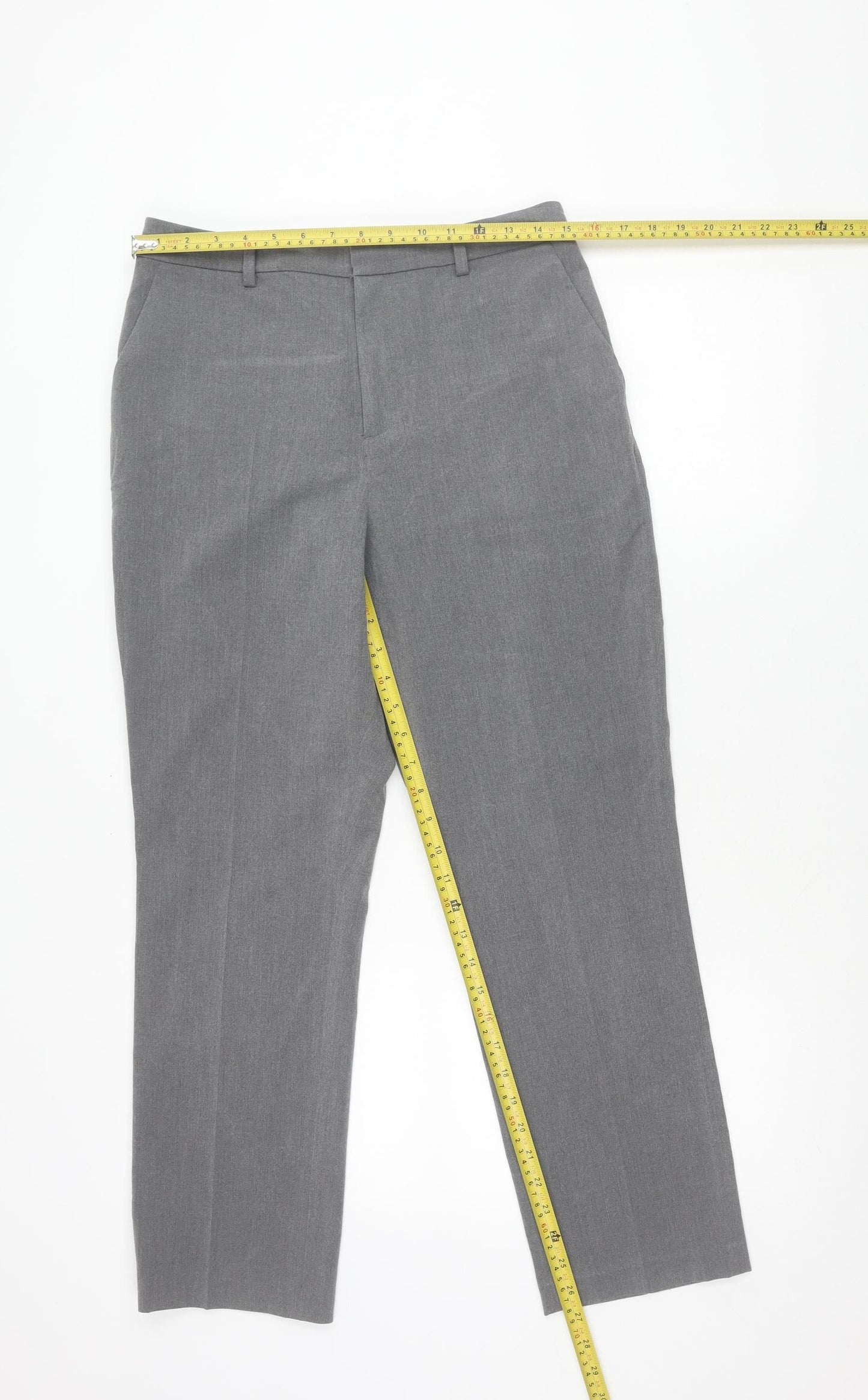 Mens UK Size M Uniqlo Regular Fit Dress Pants Grey Trousers