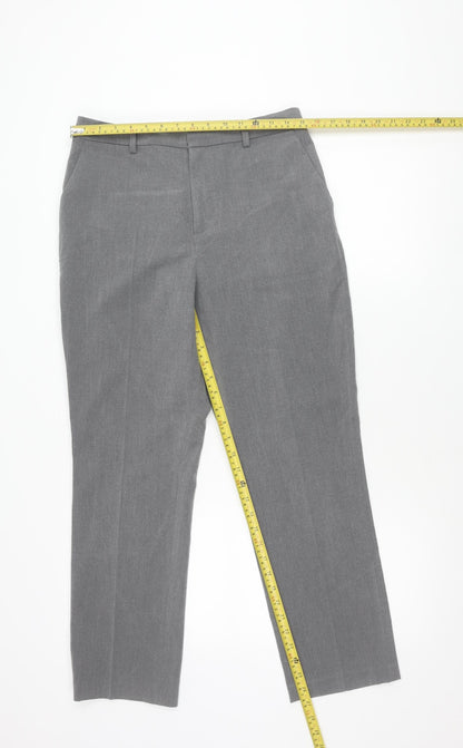 Mens UK Size M Uniqlo Regular Fit Dress Pants Grey Trousers