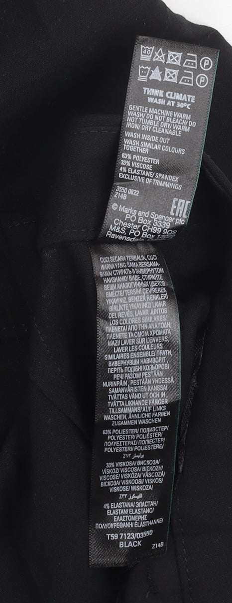 Marks and Spencer Men's Black Regular Fit Dress Pants Trousers M
